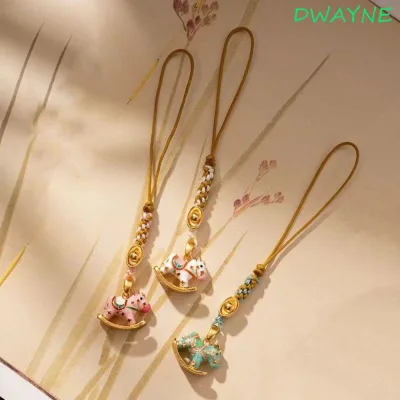 Dây đeo điện thoại năm ngựa DWAYNE, Chúc may mắn Đa năng Cung hoàng đạo Hors Dây điện thoại, Lời chúc tốt đẹp Dễ thương Chống mất Vỏ điện thoại di động phong cách Trung Quốc Móc khóa trang trí năm mới
