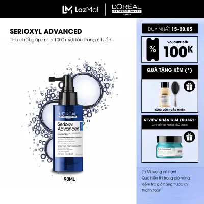 Tinh chất xịt tăng mật độ tóc - làm dày tóc chuyên nghiệp Serioxyl Advanced 90ml - Dành cho tóc thưa, mảnh