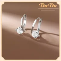 Hoa tai bạc 925 Sterling chính hãng Phụ nữ vàng trắng tròn Zircon Trang sức sang trọng cho quà tặng của vợ