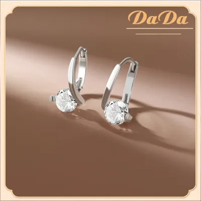 Hoa tai bạc 925 Sterling chính hãng Phụ nữ vàng trắng tròn Zircon Trang sức sang trọng cho quà tặng của vợ