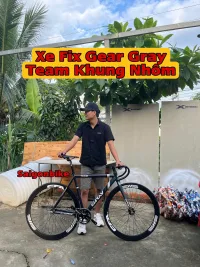 Xe Đạp Thể Thao Fix Gear Gray Team Khung Nhôm, Dành Cho Chiều Cao 1m5, Bảo Hành Khung Sườn 12 Tháng (Kèm Dây Strap Và Đồ Lắp)