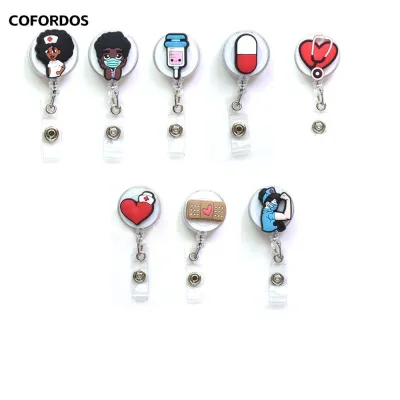 Cofordos Móc khóa có thể thu vào Điều trị y tế nóng Thực tế Giá đỡ thẻ ID di động