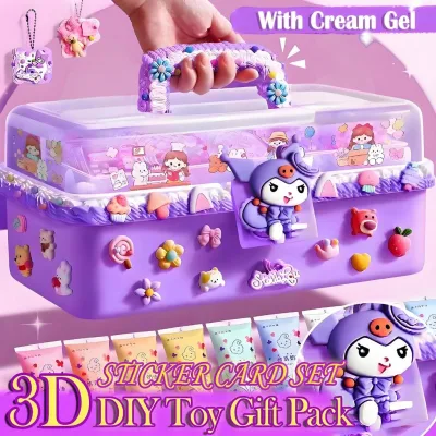 BT Trẻ em cô gái Guka Sticker Set quà tặng đồ chơi kem kẹo cao su hộp lưu trữ hướng dẫn sử dụng Hairpin Diy không lặp lại vật liệu gói goo thẻ gooka guka Goo thẻ Stickers