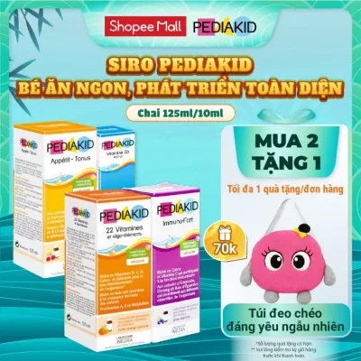 Siro Pediakid cho bé giúp ăn ngủ ngon, tăng đề kháng, bổ sung D3, 22 vitamin khoáng chất (C/125ml)