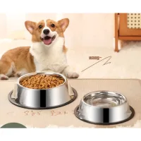 Chén bát đựng thức ăn cho chó mèo chất liệu inox không rỉ chống lật, bát cho chó mèo-HAUSE
