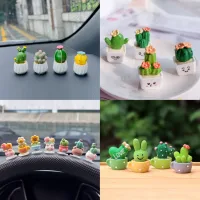 Bộ sưu tập mô hình chậu cây xương rồng, sen đá tí hon dễ thương tiểu cảnh mini, bày bàn làm việc, bàn học, taplo ô tô