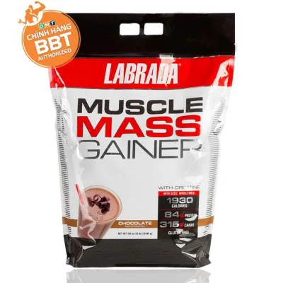Thực phẩm bổ sung Muscle Mass Gainer 12Lbs Labrada (5.44Kg) tăng cân tăng cơ [CHÍNH HÃNG - BBT Phân phối]