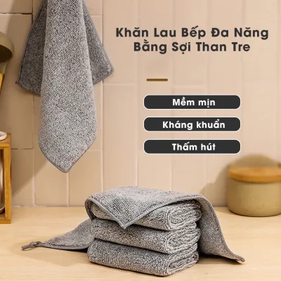 Khăn Lau Bếp Đa Năng Sợi Than Tre Siêu Thấm Hút Siêu Mịn - Lau Mọi Vết Bẩn Dễ Dàng Dr.Natro