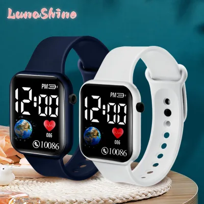 Lunashine Đèn LED Đồng Hồ sáng đồng hồ kỹ thuật số Ins vuông không thấm nước Đồng hồ điện tử