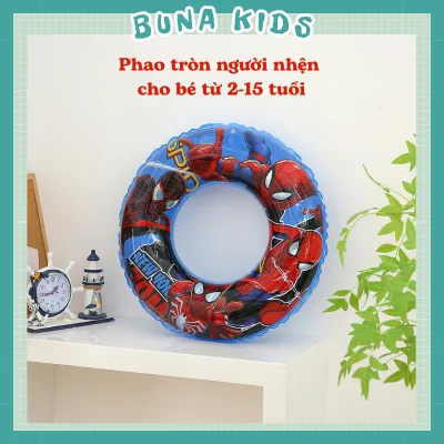 Phao bơi tròn người nhện cho bé từ 3-15 tuổi đi biển đi bơi đi biển nhựa PVC phao bơi trẻ em Bunakids DB13
