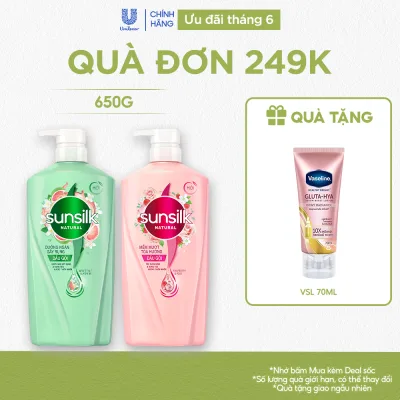 Dầu gội Sunsilk Natural Dưỡng Ngăn Gãy Rụng và Mềm Mượt Tỏa Hương 650g