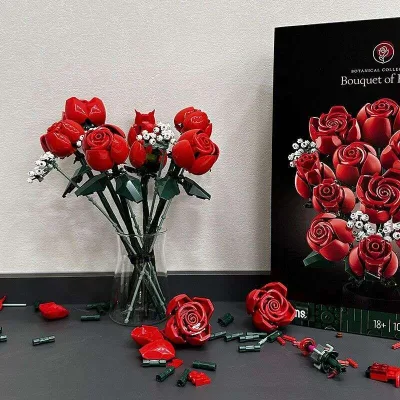 Tương thích với LEGO 10328 Bó hồng bầu trời sao, đồ chơi hoa vĩnh cửu cho bé gái, quà sinh nhật