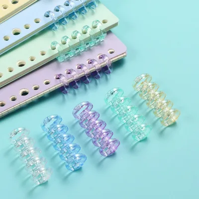 Combo 3 thanh còng nhựa sổ Binner trong suốt cao cấp, thanh đóng gáy sách 5 lỗ đủ màu