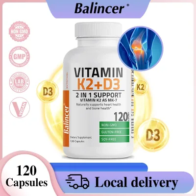 Balincer Vitamin K2 (MK7) with D3 Extra Strength Supplement Bone and Heart Health Non-GMO Formula 10,000 IU Vitamin D3 & 120 mcg Vitamin K2 MK-7 Easy to Swallow Vitamin D & K, 120 Capsules