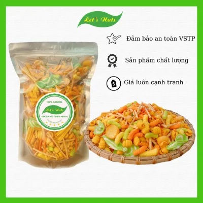 Snack tá lả mix vị Let's Nuts túi 500g siêu ngon, siêu cuốn, tổng hợp các món bim bim tá lả hot nhất thị trường, đồ ăn vặt