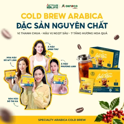 Cà Phê Cold Brew Aeroco 100% Arabica Đặc Sản - Cà phê ủ lạnh túi lọc Nhật Bản cao cấp