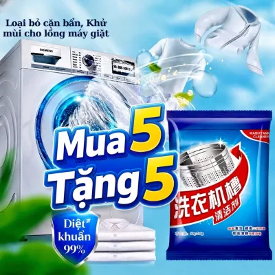 Combo 10 túi bột tẩy lồng máy giặt, vệ sinh máy giặt hiệu quả