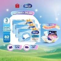 Bộ 3 hộp Bông trang điểm (bông tẩy trang) Silcot 82 miếng/hộp