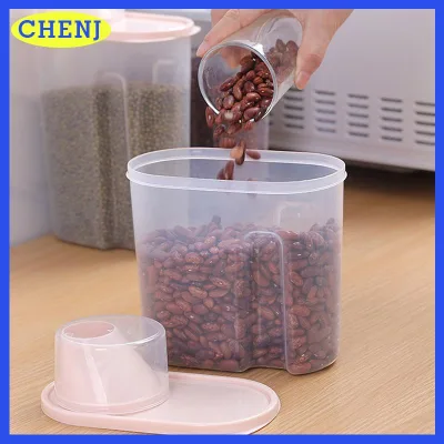 CHENJ Hàng khô container kín Thùng gạo hộp lưu trữ thực phẩm với cốc đo