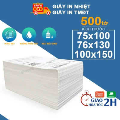Giấy In Nhiệt Tự Dính Dạng Tập 500 Tờ A6 100x150 - A7 75x100 - CÓ SẴN LỚP DÁN - In Đơn TMĐT