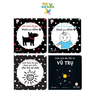Sách thiếu nhi - Combo 4 cuốn Kích Thích Thị Giác - Black and White - Sách tranh tương tác - Dành cho trẻ từ 0 tuổi