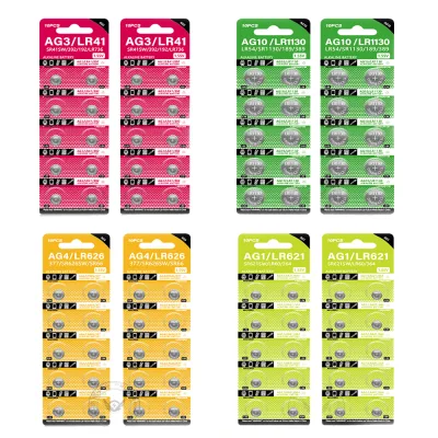 Vỉ 10 viên pin cúc áo AG0/LR521 AG1/LR621 AG3/LR41 AG4/LR626 AG5/LR754 AG6/LR920 AG10/LR1130 AG12/LR43 AG13/LR44...LR43