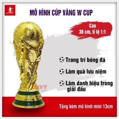 Mô hình CÚP THẾ GIỚI cao 36cm lưu niệm, trao giải bóng đá