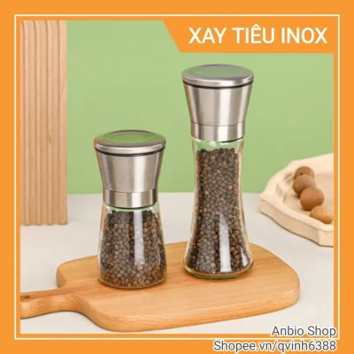 Lọ xay tiêu cầm tay inox 304, xay tiêu và hạt khô nhanh chóng