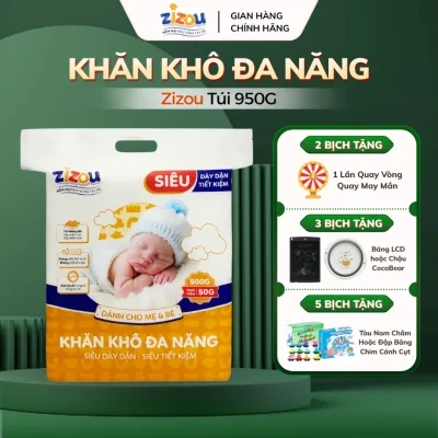 Khăn Vải Khô Đa Năng ZIZOU 950g Mặt Chấm Bi Dày Dặn Vải Không Dệt Dùng Cho Mẹ Và Bé