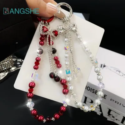 Dây đeo điện thoại bằng kim cương giả BANGSHE, Dây buộc điện thoại bằng kim cương giả cao cấp, Dây điện thoại di động phong cách cổ tay đầy màu sắc Dây điện thoại kim cương giả chống mất Phụ kiện điện thoại