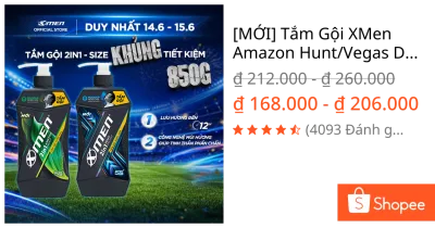 [MỚI] Tắm Gội XMen Amazon Hunt/Vegas Delight 630g/850g - Hương Nước Hoa Phong Trần