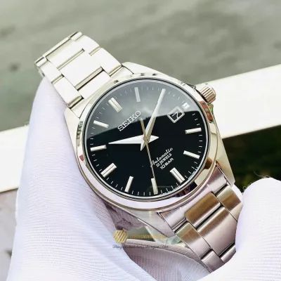 [VUA ĐỒNG HỒ ] ĐỒNG HỒ NAM SEIKO AUTOMATIC BLACK DÂY KIM LOẠI SIZE 40