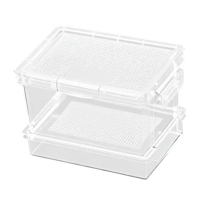 Baosity Hộp nhân giống bò sát Nhựa thông gió Terrarium Habitat Hộp đựng thức ăn sống để cho thú cưng ăn