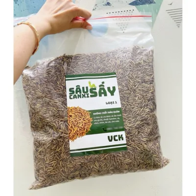 Sâu canxi sấy khô LOẠI 1, sâu sấy phồng thơm, thức ăn nuôi gà đá, chim, cá, nhím, chuột hamster