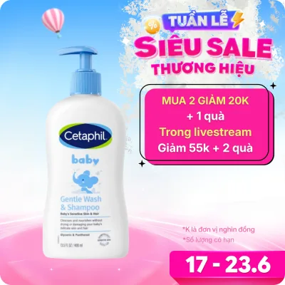 Sữa tắm gội cho trẻ em (Cetaphil Baby Gentle Wash&Shampoo) 400ml