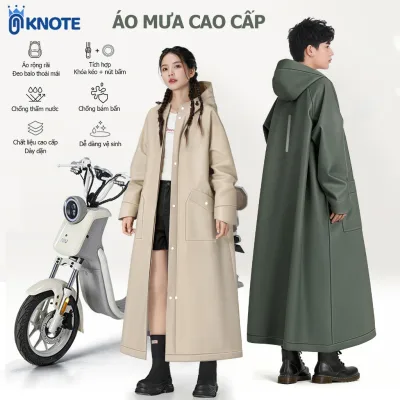 Áo mưa KNOTE bền dày dặn rộng rãi chống nước tốt che kín cho cả nam nữ kiểu dáng thời trang