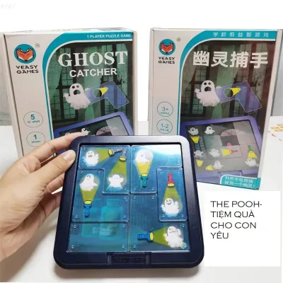 Đồ chơi thông minh- Board Game xếp hình đèn pin bắt ma Ghost Catchers 30 thẻ 60 câu đố thông minh sáng tạo cho bé