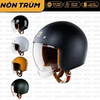 Mũ bảo hiểm xe máy 3/4 kính âm Royal M139 màu trơn, kính âm màu trà hạn chế chói nắng, nhiều size cho nam và nữ
