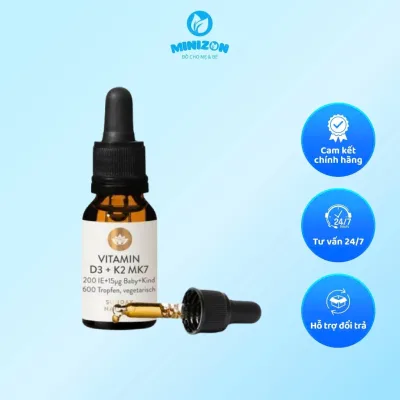 Vitamin D3 K2 MK7 Sunday Natural cho trẻ em của Đức 20ml | Minizon Kids 5.0