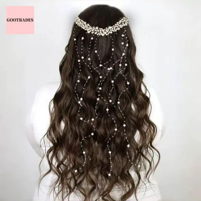 GOOTRADES Lãng mạn Phụ kiện tóc tua rua ngọc trai Thanh lịch Tinh tế Phụ kiện tóc cưới Băng đô trang sức nữ Ngọt ngào Dây tóc ngọc trai cô dâu Đạo cụ chụp ảnh