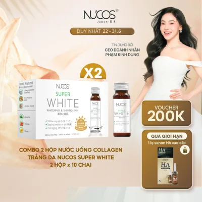 TPBVSK Nước Uống Collagen Nucos Super White Hỗ Trợ Dưỡng Trắng Da Mờ Thâm Nám [2hx10cx50ml]