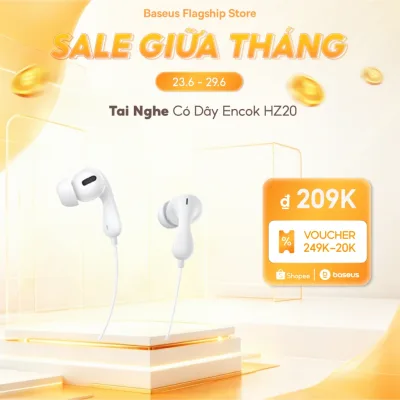 Tai nghe có dây trong tai Baseus Encok CZ20 / HZ20 Jack Type-C có Mic
