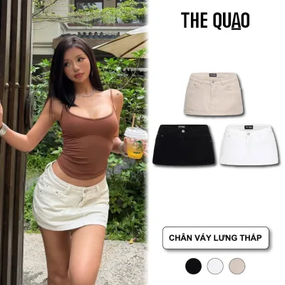 THE QUẠO - Chân Váy Lưng Thấp Màu Trắng Dáng Ôm Nhẹ Có Quần Trong N0601_739