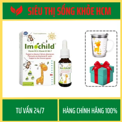 Vitamin D3 K2 Mk-7 Imochild D3K2 20ml for Children - Strengthens Immunity, Supports Children's Height and Brain Development
