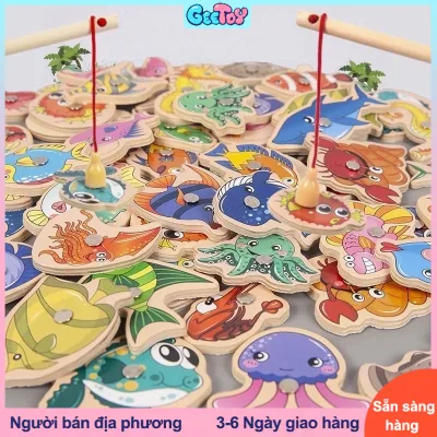 GeeToy 15 / 30 /51 miếng gỗ câu cá trò chơi đồ chơi trẻ em hoạt hình cá đồ chơi trẻ em đồ chơi giáo dục