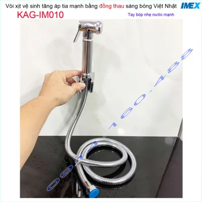 Vòi xịt vệ sinh IM Việt Nhật KAG-IM010 Chrome, Vòi rửa nhà tắm bằng đồng chuyên dùng cho resort xịt mạnh sử dụng siêu bền siêu tiết kiệm