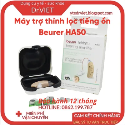 Hearing aid noise filtering Beurer HA50 high cấp-xuất German origin, handle and audio amplifier helps the user to listen to be easy, earplugs made of silicon soft suitable for all the age, safe for babies, warranty 12 months