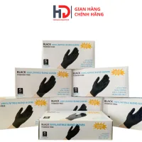 Găng Tay Y Tế Đen Nitrile Không Bột I Găng Tay Đen Chuyên Dụng Cho Spa, Phun Xăm, Tóc.
