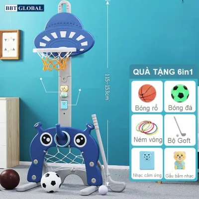 Đồ chơi trẻ em cột ném bóng rổ tích hợp khung thành bóng đá cho bé đa năng cỡ lớn Baby Của tôi BBR02/ BBR01 -TẶNG QUẠT BÓP CẦM TAY-Đồ chơi trẻ em , đồ chơi phát triển kỹ năng, đồ chơi thông minh