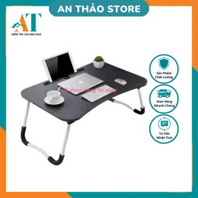 Bàn học gấp gọn ngồi bệt mini decor làm việc thông minh có khe cắm điện thoại ipad H11